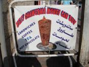 Sign for shawarma in Bcharre