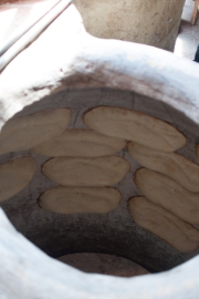 Traditional bread in the tome or oven