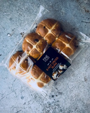 a pack of hot cross buns