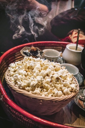 Coffee, popcorn and incense at an Ethiopian coffee ritual