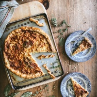 Thyme and leek (or onion) tart recipe